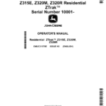 John Deere Z315E, Z320M, Z320R Residential ZTrak (010001-) (Export Edition) Operator's Manual (OMUC31579E) - Image 1