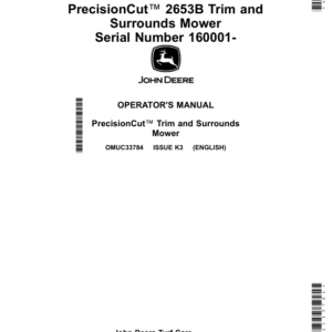 John Deere PrecisionCut 2653B Trim, Surrounds Mower (160001-) (European Version) Operator's Manual (OMUC33784) - Image 1