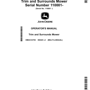 John Deere 7400A TerrainCut Trim, Surrounds Mower (110001-) (Export) Operator's Manual (OMUC33793) - Image 1