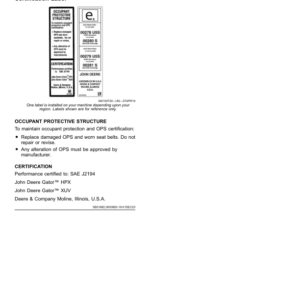 John Deere HPX815E Gator Utility Vehicles (050001-) (North American) Operator's Manual (OMUC36899) - Image 3