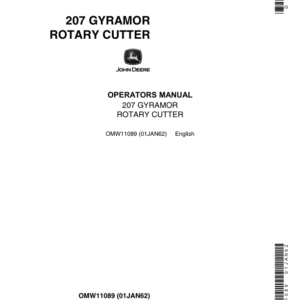 John Deere 207 Gyramor Rotary Cutter Operator's Manual (OMW11089) - Image 1