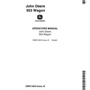 John Deere 953 Wagon Operator's Manual (OMW13643) - Image 1