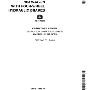 John Deere 963 Wagon, Hydraulic Brakes Operator's Manual (OMW13645) - Image 1