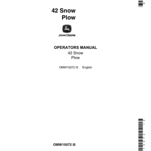 John Deere 42 Snow Plow Operator's Manual (OMW15072) - Image 1