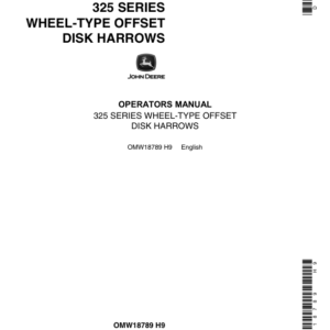 John Deere 325 Wheel-Type Disk Harrow Operator's Manual (OMW18789) - Image 1