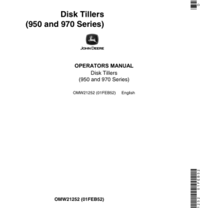 John Deere Disk Tillers Operator's Manual (OMW21252) - Image 1