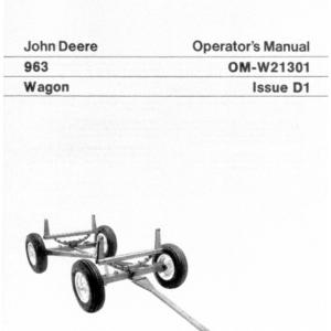 John Deere 963 Wagon Operator's Manual (OMW21301) - Image 1