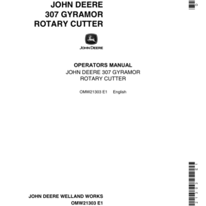 John Deere 307 Gyramor Rotary Cutter Operator's Manual (OMW21303) - Image 1