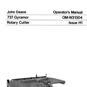 John Deere 737 Gyramor Rotary Cutter Operator's Manual (OMW21304) - Image 1