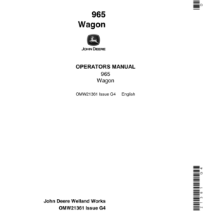 John Deere 965 Farm Wagon Operator's Manual (OMW21361) - Image 1