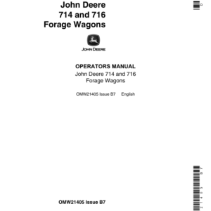 John Deere 714, 716 Forage Wagons Operator's Manual (OMW21405) - Image 1
