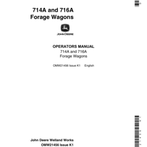 John Deere 714A, 716A Forage Wagon Operator's Manual (OMW21456) - Image 1
