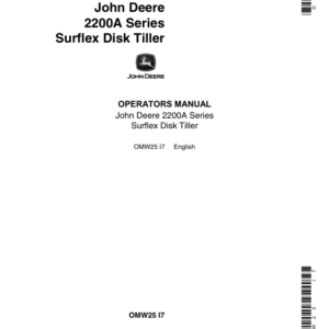 John Deere 2200A Surflex Disk Tiller Operator's Manual (OMW25) - Image 1