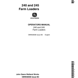 John Deere 240 & 245 Farm Loaders Operator's Manual (OMW28596) - Image 1