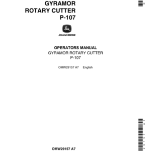 John Deere P107 Gyramor Rotary Cutter Operator's Manual (OMW29157) - Image 1