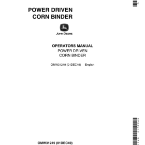 John Deere Power-Driven Corn Binder Operator's Manual (OMW31249) - Image 1