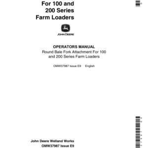 John Deere Round Bale Fork (Applies to 100 & 200 Farm Loaders) Operator's Manual (OMW37987) - Image 1