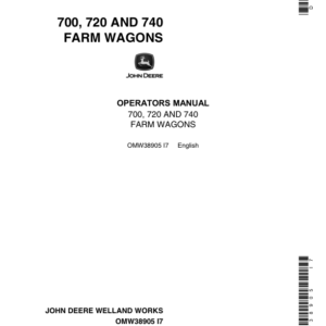 John Deere 700, 720, 740 Farm Wagons Operator's Manual (OMW38905) - Image 1