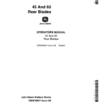 John Deere 45 & 65 Rear Blades Operator's Manual (OMW38927) - Image 1