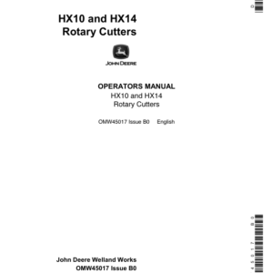 John Deere HX10 & HX14 Rotary Cutters North America (000000-005000) Operator's Manual (OMW45017) - Image 1