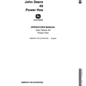 John Deere 49 Power Hoe Operator's Manual (OMW451159) - Image 1