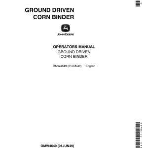 John Deere Ground-Driven Corn Binder Operator's Manual (OMW4649) - Image 1