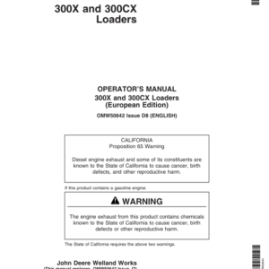 John Deere 300X & 300CX Loaders Operator's Manual (OMW50642) - Image 1