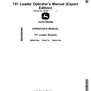 John Deere 741 Loader, Self-Leveling & Non Self-Leveling Operator's Manual (OMW56399) - Image 1