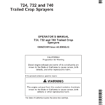John Deere 724, 732 & 740 Trailed Crop Sprayers Operator's Manual (OMWZ72401) - Image 1