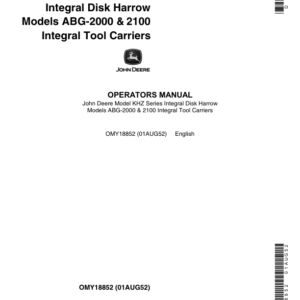 John Deere KHZ Series Integral Disk Harrow Operator's Manual (OMY18852) - Image 1