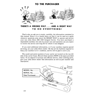 John Deere Integral Carrier MC-1000 Series Operator's Manual (OMY61050) - Image 2