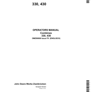 John Deere 330 & 430 Combines Operator's Manual (OMZ90808) - Image 1