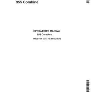 John Deere 955 Combines Operator's Manual (OMZ91109) - Image 1