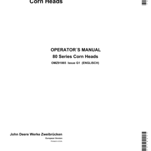 John Deere 80 series Corn Heads Operator's Manual (OMZ91865) - Image 1