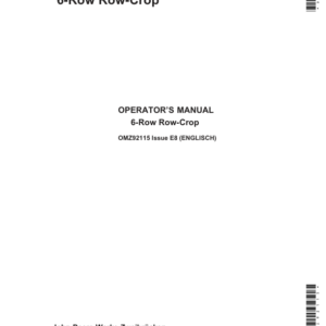John Deere 6-Row Row-Crop Operator's Manual (OMZ92115) - Image 1
