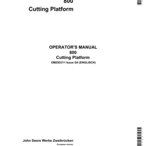 John Deere 800 Series Cutting Platforms Operator's Manual (OMZ92311) - Image 1