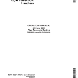 John Deere 3200 & 3400 Telescopic Handlers Operator's Manual (OMZ92853) - Image 1