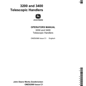 John Deere 3200 & 3400 Telescopic Handlers Operator's Manual (OMZ92989) - Image 1