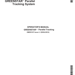John Deere GREENSTAR PARAL.TRACKING SYST. ENGL Operator's Manual (OMZ93107) - Image 1