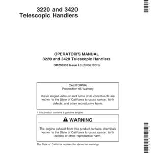 John Deere 3220 & 3420 Telescopic Handlers Operator's Manual (OMZ93533) - Image 1