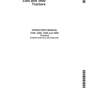 John Deere 3100, 3200, 3300 & 3400 Tractors Operator's Manual (RT6005012380) - Image 1