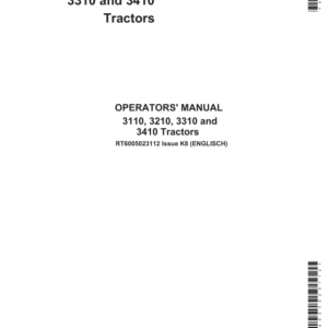 John Deere 3110, 3210, 3310 & 3410 Tractors Operator's Manual (RT6005023112) - Image 1