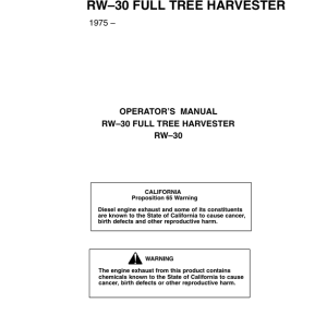 John Deere RW30 Harvester Operator's Manuals (RW30001) - Image 1