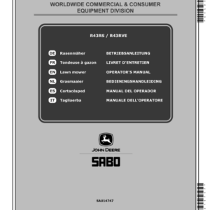 John Deere R43RS, R43RVE Lawn Mowers Operator's Manual (SAU14747) - Image 1