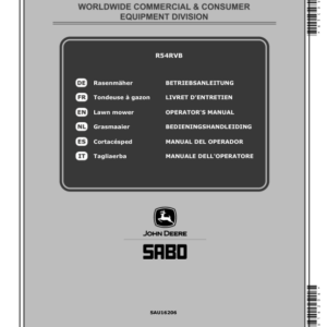 John Deere R54RVB Lawn Mowers (2018-2019) Operator's Manual (SAU16206) - Image 1