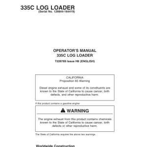 John Deere 335C Knuckleboom Loader Operator's Manuals (T226789) - Image 1