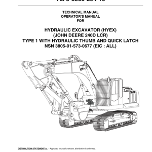 John Deere 240DLCR Excavators Operator's Manuals (TM5380529410) - Image 1