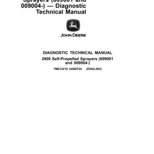 John Deere 2900 Self-Propelled Sprayers (009001 and 009004-) — Diagnostic Technical Manual Operator's Manual (TM812219) - Image 1