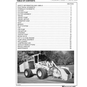 Tigercat T750 Trencher Repair Service Manual