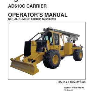 Tigercat AD610C Carrier Repair Service Manual - Image 2